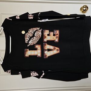 Animal Print Long Sleeve Sweatshirt Size Large